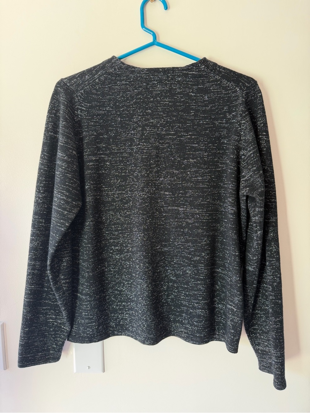 Charter Club Black Heathered Knit Cardigan - Picture 4 of 5